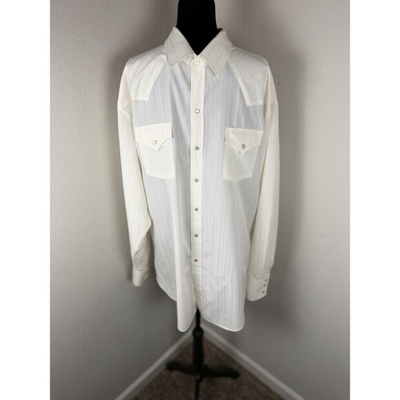 Ely Cattleman Other - ELY Cattleman Western Pearl Snap Shirt Men’s 16.5 / 36 White Long Sleeve